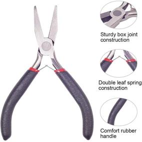 img 2 attached to 🐼 PandaHall Elite 1 Set Carbon-Hardened Steel Flat Nose Plier, 4.92 Inch Jewelry Beading Tool for Wire Bending, Wrapping, Shaping, DIY Craft Making - Black