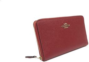 img 3 attached to Red Coach Crossgrain Leather Medium Zip Around Wallet (IM/1941) for Improved SEO