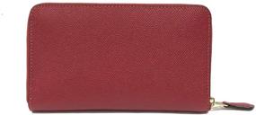 img 2 attached to Red Coach Crossgrain Leather Medium Zip Around Wallet (IM/1941) for Improved SEO