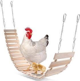 img 4 attached to 🐔 KATUMO Chicken Swing: All-Natural Wood Perch & Ladder for Happy Coop Chickens & Birds – Total Length 112cm/44.09''