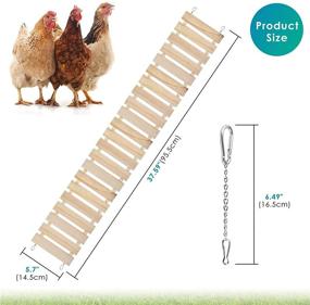 img 3 attached to 🐔 KATUMO Chicken Swing: All-Natural Wood Perch & Ladder for Happy Coop Chickens & Birds – Total Length 112cm/44.09''