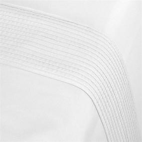 img 1 attached to SouthShore FINE LIVING Vilano Pleats 4-Piece Extra Deep Pocket Sheet Set: Premium Quality, Shrinkage-Free, Easy Care Sheets in Bright White for Queen Size Beds