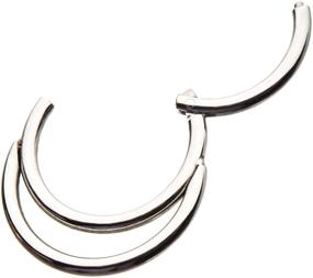 img 3 attached to 📿 18 Gauge Double Hoop Hinged Segment Ring - Ideal for Septum, Nostril, Lip, and Ear Piercings - Enhance your SEO!