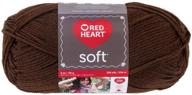 red heart soft yarn in chocolate: luxuriously plush fiber for cozy crafts logo