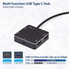 img 2 attached to Syba USB-C Mini Hub 4 Port USB 3.0 + PD Port - MacBook/Pro, Dell XPS, HP Spectre, Lenovo
