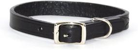 img 2 attached to 🐾 HM1 14BK Black Creased Leather Dog Collar, 1/2 x 14-inch, Black