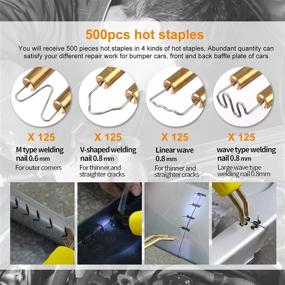 img 2 attached to 🛠️ Upgraded Plastic Welding Kit with 100W Plastic Welder, Hot Stapler, Plier, Flat Head, and 500pcs 4 Different Types of Hot Staples - Ideal for Car Bumper Repair