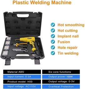 img 1 attached to 🛠️ Upgraded Plastic Welding Kit with 100W Plastic Welder, Hot Stapler, Plier, Flat Head, and 500pcs 4 Different Types of Hot Staples - Ideal for Car Bumper Repair