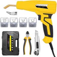 🛠️ upgraded plastic welding kit with 100w plastic welder, hot stapler, plier, flat head, and 500pcs 4 different types of hot staples - ideal for car bumper repair logo