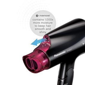 img 2 attached to 💇 Panasonic Nanoe Compact Hair Dryer EH-NA27-K - 1400W Portable Hair Dryer with Folding Handle and QuickDry Nozzle for Fast Drying, Promotes Healthy-Looking Hair (Black/Pink)