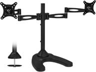 🖥️ mount-it! dual monitor stand - free standing double arm desk mount for 21-27 inch computer screens - heavy duty full motion adjustable arms - vesa 75 100 compatible - includes grommet base logo