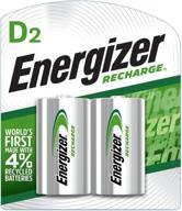 🔋 элементы питания energizer rechargeable типа d (nh50bp-2): высокая емкость nimh, 2500 мач, 2 штуки - зеленый и серебристый логотип