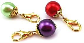 img 1 attached to 📿 Blovess Yueton Colorful Pearl Charms: 20pcs Pendant Jewelry Making Accessory with Lobster Clasp - Perfect for Floating Locket Necklaces (Golden)