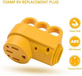 img 2 attached to 🔌 Snowy Fox Heavy Duty 50 Amp Female RV Receptacle Plug with Easy-Grip Handle - Replacement Plug for Enhanced Performance