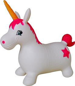 img 4 attached to 🦄 AppleRound Inflatable Unicorn Hopper Bouncer