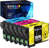 🖨️ e-z ink (tm) восстановленный картридж с чернилами 252xl t252xl для принтера epson workforce - набор из 6 штук: голубой, пурпурный, желтый 2 шт. логотип