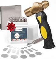 🛠️ complete metal stamping kit with hammer, steel bench block, and 36 piece punch set - ideal for metal, jewelry, wood, leather & more logo