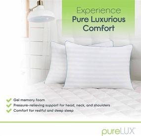 img 3 attached to 🌟 PURElux Twin Pack: 2 Shredded Memory Foam Cluster Pillows with Gel, Pressure Relief - 20 X 28 inches