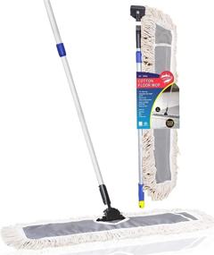 img 4 attached to 🧹 IRONGECKO Premium 24-inch Industrial Class Cotton Wide Dust Mop Head: Telescopic Pole, Max Height 61", for Efficient Cleaning of Home, Office, and Garage; Attracts Dirt, Dust, and Water