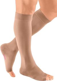 img 2 attached to mediven Plus 20-30 mmHg Calf High Compression Stocking for Men & Women, featuring Open Toe