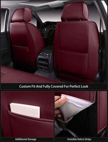 img 1 attached to 🚗 OASIS AUTO 2012-2016 CR-V Custom Fit PU Leather Seat Cover in Burgundy, Compatible with Honda CRV 2012-2016