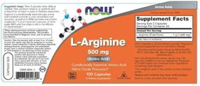 img 3 attached to NOW Supplements L-Arginine 500 mg - Nitric Oxide Precursor Amino Acid Capsules (100 Count)