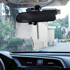 img 2 attached to Lilibiao Rear View Mirror Car Phone Bracket 360 Degree Rotation Can Be Stretched And Hide Mobile Phone Holder Snap-On Multi-Function For 4 Portable Audio & Video