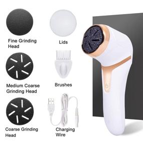 img 3 attached to 🦶 Rechargeable Electric Vac Foot Grinder - Portable Callus Remover for Feet, Effective Pedicure Tool for Hard, Dry, Cracked Dead Skin - LD012