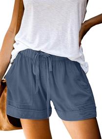 img 4 attached to 🩳 Acelitt Women's Comfy Drawstring Casual Elastic Waist Pocketed Shorts, Sizes S-3XL: Perfect Blend of Comfort and Style!