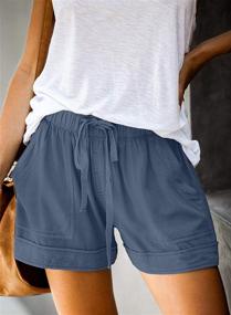 img 3 attached to 🩳 Acelitt Women's Comfy Drawstring Casual Elastic Waist Pocketed Shorts, Sizes S-3XL: Perfect Blend of Comfort and Style!