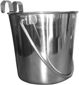 img 1 attached to Pawesome QT 4 Quart Flat Sided Stainless Steel Dog Bucket with Hooks: Durable and Functional!