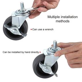 img 1 attached to 🔒 WHARSTM Caster Locking Casters: Efficiently Secure & Stabilize with Large Diameter Wheels