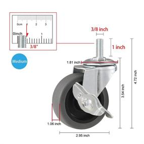 img 3 attached to 🔒 WHARSTM Caster Locking Casters: Efficiently Secure & Stabilize with Large Diameter Wheels