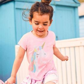 img 3 attached to 🦄 Toddler Girls Unicorn Print Cotton Summer Tops Tees - Short Sleeve Shirt with Shark Graphic