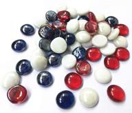 🔵 1-lb glass gem stone pebbles for vase fillers, table scatter, aquarium fish tank, party decoration - red, white, and blue, crystal rocks - approx. 100 pcs - liying shop logo