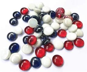 img 2 attached to 🔵 1-Lb Glass Gem Stone Pebbles for Vase Fillers, Table Scatter, Aquarium Fish Tank, Party Decoration - Red, White, and Blue, Crystal Rocks - Approx. 100 Pcs - Liying Shop