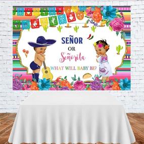 img 2 attached to 🎉 Lofaris Mexican Fiesta Senor or Senorita Gender Reveal Baby Shower Party Backdrop: Boy or Girl Señor or Señorita Gender Reveal Background, Mexican He or She Floral Colorful Flags Party Decorations - 7x5ft