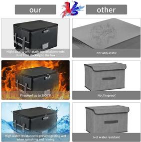 img 1 attached to 🗄️ Secure Your Files with our Fireproof Document Box - 2000℉ Heat Resistance, Lockable, Portable, and Organized for Office and Home