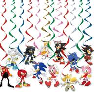 🎉 sonic birthday party supplies decorations, set of 12 hanging swirl decorations with 12 character cards logo