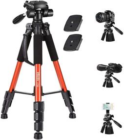 img 4 attached to 📷 Victiv 65-inch Aluminum Tripod: Compact and Lightweight Camera Stand with Phone Mount - Ideal for Travel and Work, Supports up to 8.8lbs