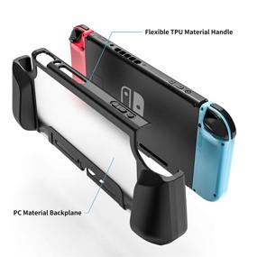 img 3 attached to 🎮 PZOZ Dockable Case for Nintendo Switch: Ultra-Thin Console & Joy-Con Controller Cover with Ergonomic TPU Grip - Black