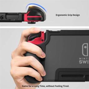 img 2 attached to 🎮 PZOZ Dockable Case for Nintendo Switch: Ultra-Thin Console & Joy-Con Controller Cover with Ergonomic TPU Grip - Black