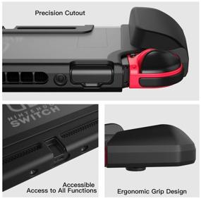 img 1 attached to 🎮 PZOZ Dockable Case for Nintendo Switch: Ultra-Thin Console & Joy-Con Controller Cover with Ergonomic TPU Grip - Black