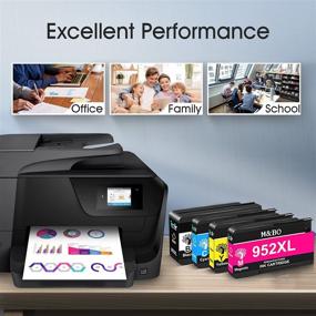 img 1 attached to 🖨️ H&amp;BO TOPMAE Remanufactured Ink Cartridge Replacement for HP 952 XL 952XL Ink Cartridges Combo Pack with Updated Chips