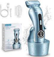 rechargeable women's electric razor - painless cordless shaver for legs, bikini, underarm, and public hair, with detachable head - wet/dry use logo