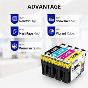 img 3 attached to 🖨️ Высококачественный картридж FASTINK для принтеров Epson 220XL 220 XL T220XL - совместим с WF-2760 WF-2750 WF-2630 WF-2650 WF-2660 XP-320 XP-420, 5 упаковок (2 черных, 1 голубой, 1 пурпурный, 1 желтый)