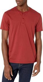 img 3 attached to Goodthreads Standard Cotton Henley Shirt: Short Sleeve Men's Clothing at Its Best