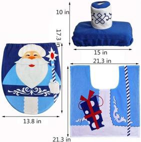 img 1 attached to 🎅 Add Festive Charm to Your Bathroom with the traderplus 3-Piece Santa Toilet Seat Cover Christmas Decorations Bathroom Rugs Set (Snowman Santa)