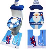 🎅 add festive charm to your bathroom with the traderplus 3-piece santa toilet seat cover christmas decorations bathroom rugs set (snowman santa) logo