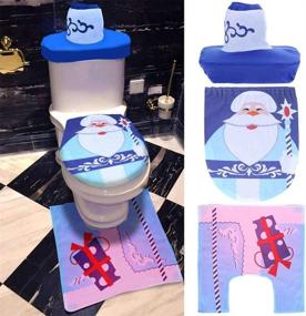 img 3 attached to 🎅 Add Festive Charm to Your Bathroom with the traderplus 3-Piece Santa Toilet Seat Cover Christmas Decorations Bathroom Rugs Set (Snowman Santa)